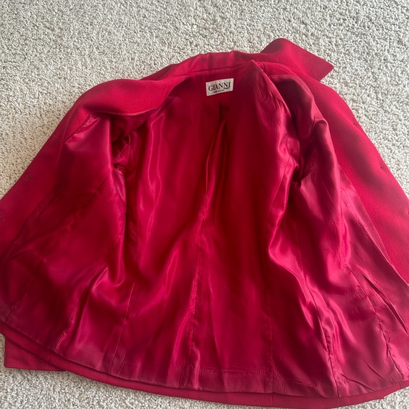 Gianni Sport suit jacket blazer garnet red lined size 4 100% wool button-front - Picture 16 of 16